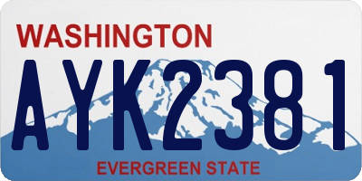 WA license plate AYK2381