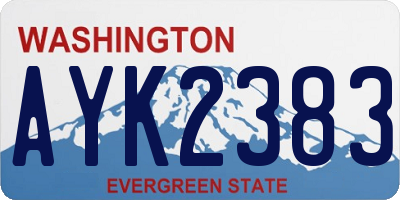 WA license plate AYK2383