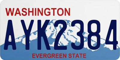WA license plate AYK2384