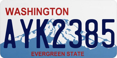WA license plate AYK2385