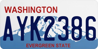 WA license plate AYK2386