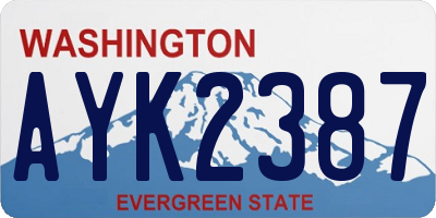 WA license plate AYK2387