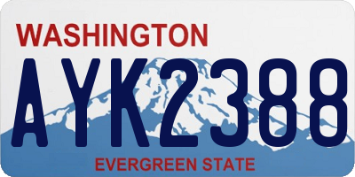 WA license plate AYK2388