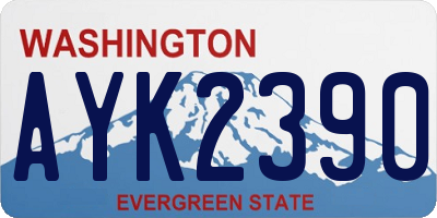 WA license plate AYK2390