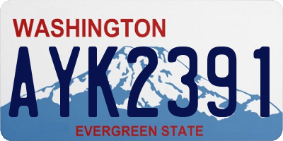 WA license plate AYK2391