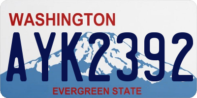 WA license plate AYK2392