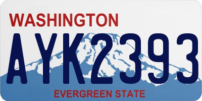 WA license plate AYK2393