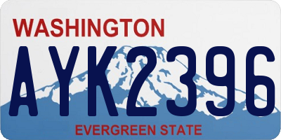 WA license plate AYK2396