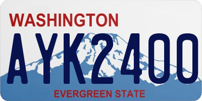 WA license plate AYK2400