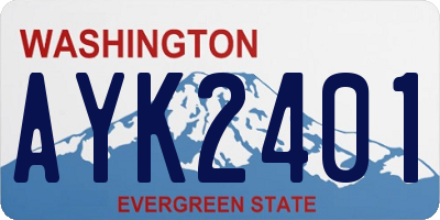 WA license plate AYK2401