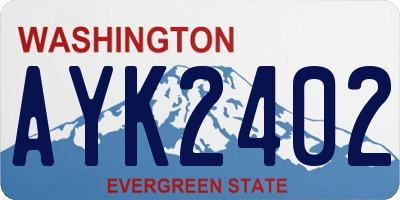 WA license plate AYK2402