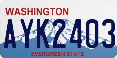 WA license plate AYK2403