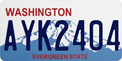 WA license plate AYK2404