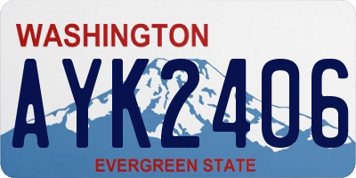 WA license plate AYK2406