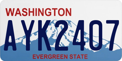 WA license plate AYK2407