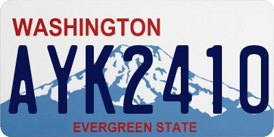 WA license plate AYK2410