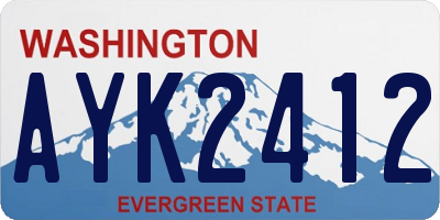 WA license plate AYK2412
