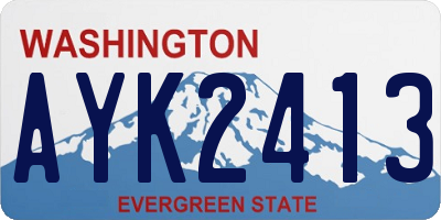 WA license plate AYK2413