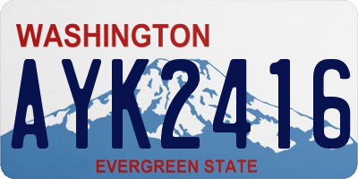 WA license plate AYK2416