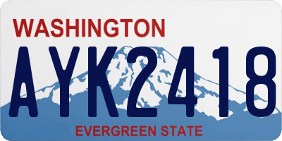 WA license plate AYK2418