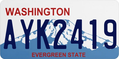 WA license plate AYK2419