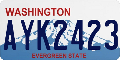 WA license plate AYK2423