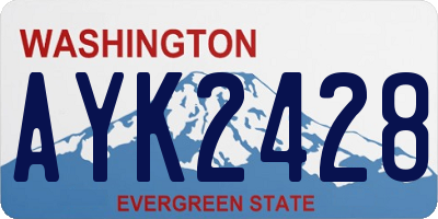 WA license plate AYK2428