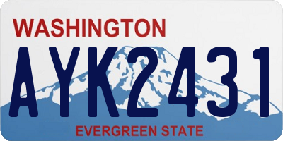 WA license plate AYK2431