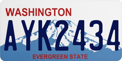 WA license plate AYK2434