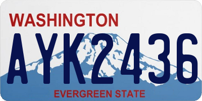 WA license plate AYK2436
