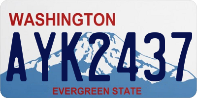 WA license plate AYK2437