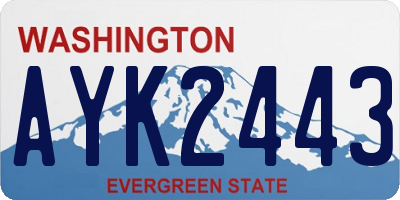 WA license plate AYK2443