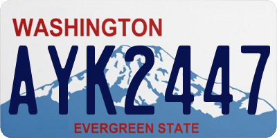 WA license plate AYK2447