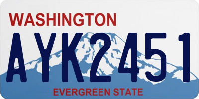 WA license plate AYK2451