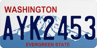 WA license plate AYK2453