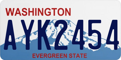 WA license plate AYK2454