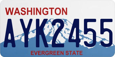 WA license plate AYK2455