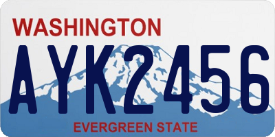 WA license plate AYK2456