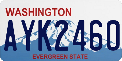 WA license plate AYK2460