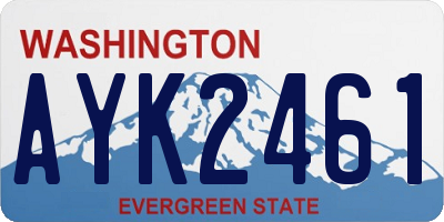 WA license plate AYK2461