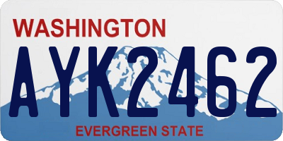WA license plate AYK2462