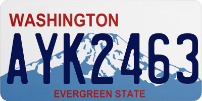 WA license plate AYK2463