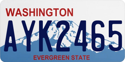 WA license plate AYK2465
