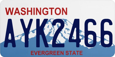 WA license plate AYK2466