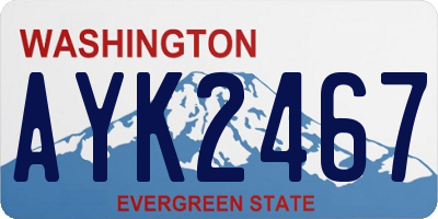 WA license plate AYK2467
