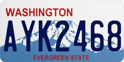 WA license plate AYK2468