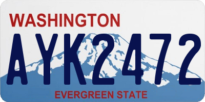 WA license plate AYK2472