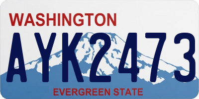WA license plate AYK2473