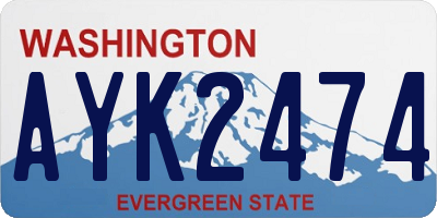 WA license plate AYK2474