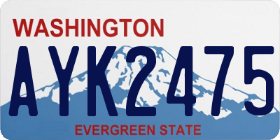 WA license plate AYK2475